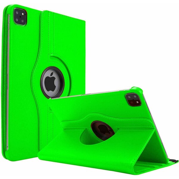 Ntech Hoes geschikt voor iPad Pro 11 inch M5 2025/M4 2024 hoes Groen - iPad pro 2025 hoes M5 hoes 360° draaibare Bookcase