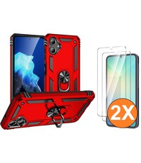 Ntech Hoesje Geschikt voor Samsung Galaxy A06 Hoesje Rood Anti-Shock