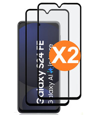 Ntech Full Cover Screenprotector Geschikt voor Samsung Galaxy S24 FE Zwart