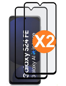 Ntech Full Cover Screenprotector Geschikt voor Samsung Galaxy S24 FE Zwart