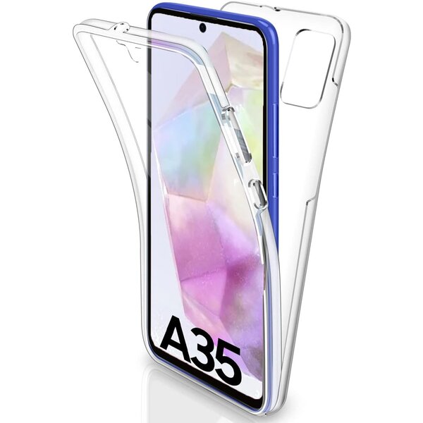 Ntech Ntech Hoesje Geschikt Voor Samsung Galaxy A35 hoesje 360° Full Protective Case Dual TPU Hoesje ( Voor en Achter) Transparant