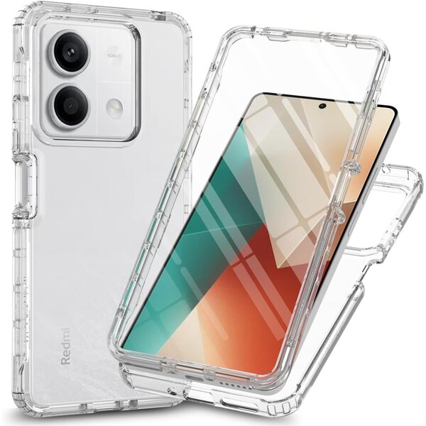 Ntech Ntech Hoesje Geschikt Voor Xiaomi Redmi Note 13 Pro 5G hoesje 360° Full Protective Case Dual TPU Hoesje ( Voor en Achter) Transparant