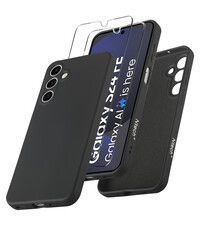 Ntech Hoesje geschikt voor Samsung Galaxy S24 FE Hoesje siliconen Zwart