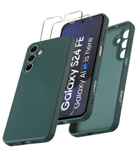 Ntech Hoesje geschikt voor Samsung Galaxy S24 FE Hoesje siliconen Pine Groen