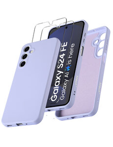 Ntech Hoesje geschikt voor Samsung Galaxy S24 FE Hoesje siliconen Lila