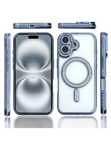 Ntech Hoesje Geschikt voor iPhone 16 Magsafe hoes Lens beschermer Blauw