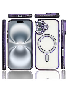 Ntech Hoesje Geschikt voor iPhone 16 Plus Magsafe hoes Lens beschermer Paars