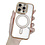 Ntech Hoesje Geschikt voor iPhone 16 Pro Magsafe hoes Lens beschermer Goud – Luxe bling sprankelende diamant backcover