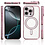 Ntech Hoesje Geschikt voor iPhone 16 Pro Max Magsafe hoes Lens beschermer Rose Goud – Luxe bling sprankelende diamant backcover