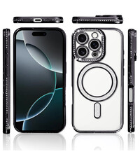 Ntech Hoesje Geschikt voor iPhone 16 Pro Max Magsafe hoes Lens beschermer Zwart