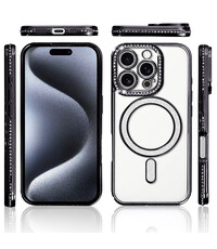 Ntech Hoesje Geschikt voor iPhone 15 Pro Max Magsafe hoes Lens beschermer Zwart