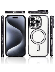 Ntech Hoesje Geschikt voor iPhone 15 Pro Max Magsafe hoes Lens beschermer Zwart