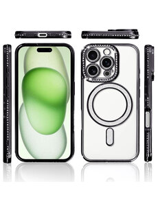 Ntech Hoesje Geschikt voor iPhone 15 Plus Magsafe hoes Lens beschermer Zwart