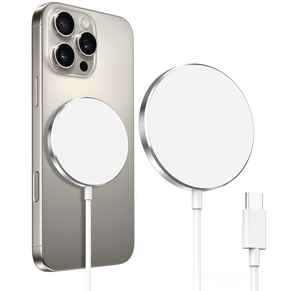 oTronica Otronica Draadloze oplader - Geschikt voor MagSafe - Snellader 15W - USB C Oplader Kabel - Wireless Fast Charger Geschikt voor iPhone 16 / 16 Pro / 16 Pro Max  / 15 pro / 15 Pro max / 14 / 14 Pro / 14 Pro Max / 13 / 13 Pro / 13 Pro Max / 12 /Pro / Mini /