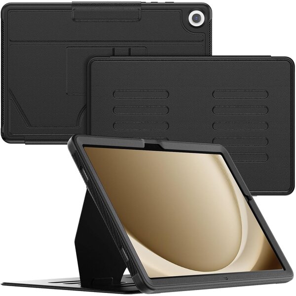 Ntech Tablet Hoes Geschikt Voor Samsung Galaxy A9 Plus Zwart - Galaxy A9 plus hoes met Multi-Angle Magnetic Stand, Auto Sleep/Wake - Extra Stevig - Schokbestendig