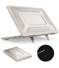 Ntech Hoes Geschikt voor Macbook Air 13.6 inch Hoes Beige