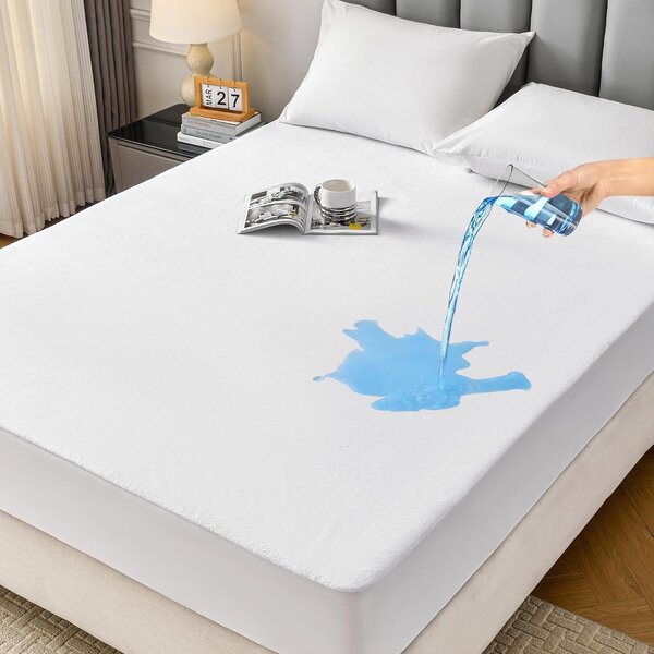 oTronica Matrasbeschermer 140x200 - Waterdichte Matrasbeschermer Wit - Badstof Matrasbeschermhoes Rondom Elastiek - Gecertificeerd Oeko-Tex - Anti-Mite, Anti-Mold Tegen Bacteriën