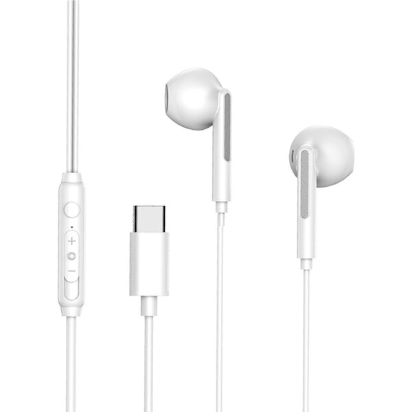 Ntech Ntech Oortjes met Draad USB C Geschikt voor iPhone 16 / 16 Pro / 16 Pro max /15 / 15 Pro / 15 Pro Max - Samsung S25/ S25 Ultra oordopjes met Draad - Type-C Earphones - USB-C Aansluiting - In-Ear Oordopjes met Draad - Bedrade Oortjes