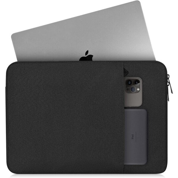 Ntech Hoes Geschikt voor MacBook Pro 14 Inch (2021-2024) Hoes hoes Sleeve Spatwater proof Zwart - Mabook Pro 14 hoes met handvat & ruimte voor accessoires - Hoes Geschikt voor Macbook M4 2024 hoes - Hoes Geschikt voor Macbook Pro 14 M3 case