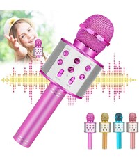 Ntech Karaoke Microfoon met Bluetooth en Echo Effect Roze