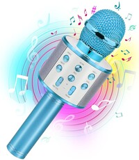 Ntech Karaoke Microfoon met Bluetooth en Echo Effect Blauw