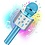 Ntech Karaoke Microfoon met Bluetooth en Echo Effect Blauw - Karaoke Set voor Volwassenen  Speaker en Lichteffecten - Stemvervormer
