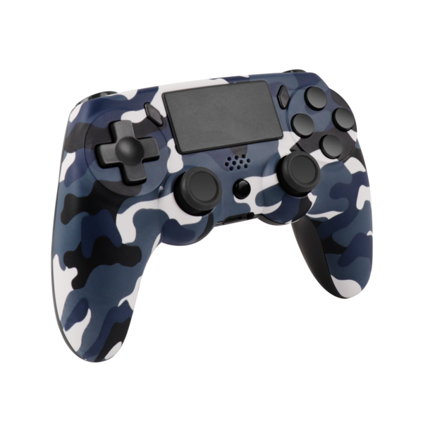 Ntech Ntech PS4 Controller Geschikt voor PS4 en PS3 - PS4 controller Draadloos Camouflage Blauw - Audio Jack Input - Touch Sensor - Dual Trilmotoren Draadloze Controller