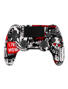 Ntech Ntech PS4 Controller Geschikt voor PS4 en PS3 - PS4 controller Draadloos Skull Rood