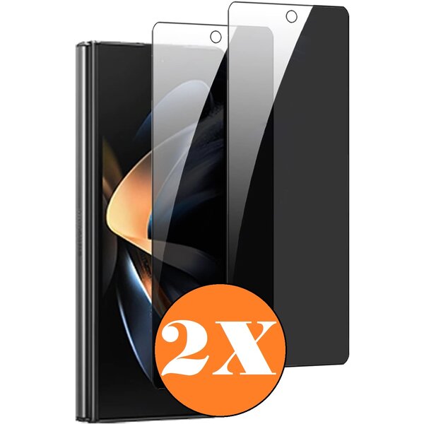 Ntech Screenprotector Geschikt voor Samsung Z Fold 4 Privacy screenprotector 2 Stuks / Samsung Z Fold 5 screenprotector Privacy  -  Full screen protector tempered glass - gehard glas Geschikt voor Fold 4/5