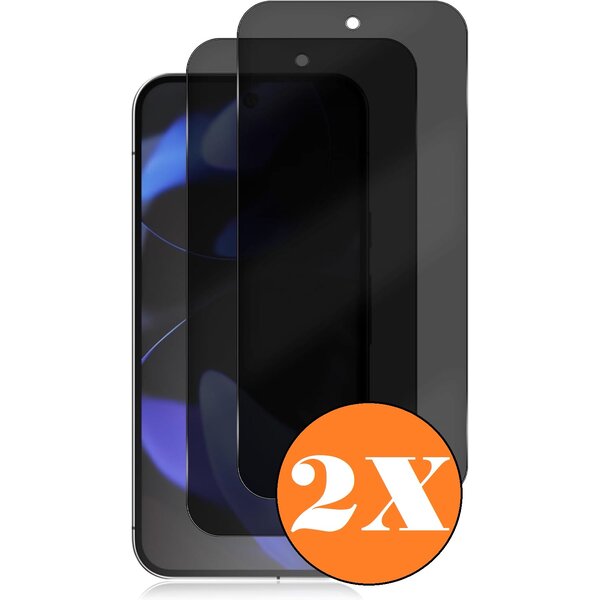 Ntech Privacy Geschikt voor Google Pixel 9 / Pixel 9 Pro screenprotector Privacy - 2 Stuks - Full screen protector tempered glass Pixel 9 Pro