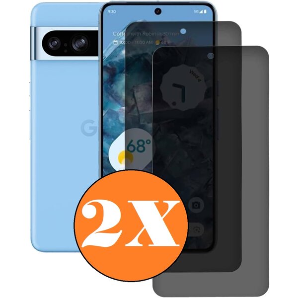 Ntech Privacy Geschikt voor Google Pixel 8 Pro  screenprotector Privacy - 2 Stuks - Full screen protector tempered glass Pixel 8 Pro