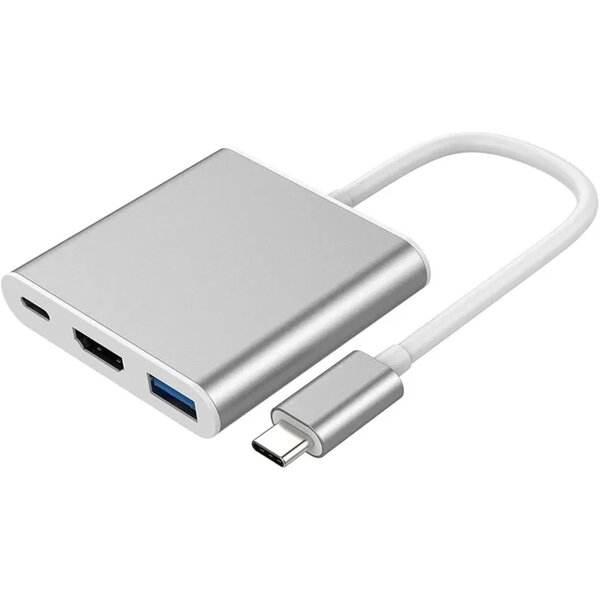 Ntech USB C naar HDMI Adapter - Type C HDMI Adapter 3 in1, met USB 3.0/Type C PD Oplaadpoort USB C Hub -Geschikt voor Macbook Pro /M2/ M3/ M4 Air / Windows / Universeel - Ntech