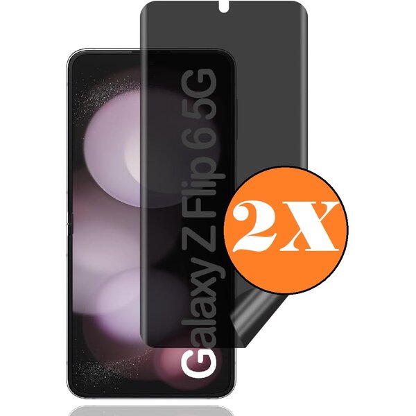 Ntech Screenprotector Geschikt voor Samsung  Z Flip 7 FE -  Flip 6 Privacy screenprotector 2 Stuks / Samsung Galaxy Z Flip 6 - Z Flip 7 FE screenprotector Privacy