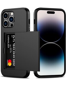 Ntech Hoesje Geschikt voor iPhone 14 Pro Max Hoesje Zwart