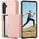 Ntech  Hoesje Geschikt voor Samsung S23 Plus Hoesje Rose Goud - shockproof Backcover met pasjeshouder  - Ruimte voor 2 pasjes