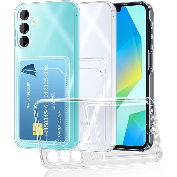 Ntech Transparant hoesje met Pasjeshouder geschikt voor Samsung Galaxy A16 hoesje Pasjeshouder Shockproof Case - Kaarthouder