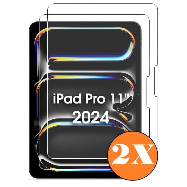 Ntech Screenprotector Geschikt voor iPad Pro 11 Inch 2024 (M4) / iPad Pro M4 ScreenProtector Tempered Glass - 2 PACK