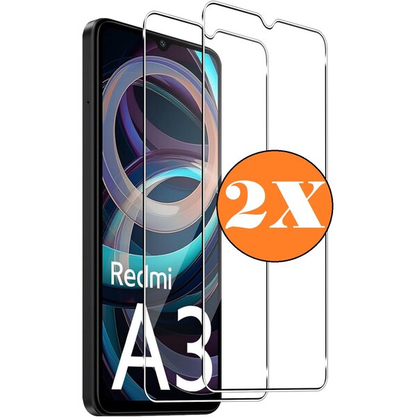 Ntech Screenprotector Geschikt voor Xiaomi Redmi A3 Beschermglas - Screen protector gehard glas - 2 Stuks