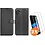 Ntech Hoesje geschikt voor Samsung Galaxy Xcover 6 Pro hoesje Zwart pasjeshouder telefoon hoes - Met screenprotector tempered glass voor Galaxy Xcover 6 Pro - 2x