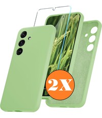Ntech Hoesje geschikt voor Samsung Galaxy S25 Hoesje siliconen Groen zacht TPU backcover