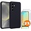Ntech Hoesje geschikt voor Samsung Galaxy S25 Hoesje siliconen Zwart zacht TPU backcover - Met gehard glas screenprotector Galaxy S25 / S24 - 2 stuks