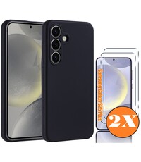 Ntech Hoesje geschikt voor Samsung Galaxy S25 Plus Hoesje siliconen Zwart