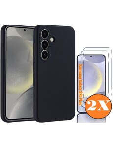 Ntech Hoesje geschikt voor Samsung Galaxy S25 Plus Hoesje siliconen Zwart