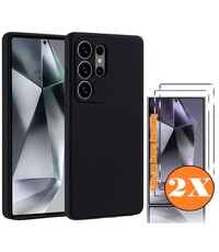 Ntech Hoesje geschikt voor Samsung Galaxy S25 Ultra Hoesje siliconen Zwart
