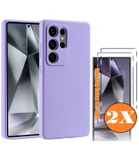 Ntech Hoesje geschikt voor Samsung Galaxy S25 Ultra Hoesje siliconen Lila