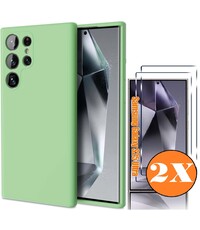 Ntech Hoesje geschikt voor Samsung Galaxy S25 Ultra Hoesje siliconen Groen