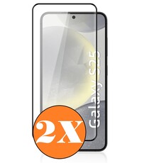 Ntech Full Cover Screenprotector geschikt voor Samsung Galaxy S25 5G Zwart 2pack