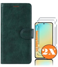 Ntech Hoesje geschikt voor Samsung Galaxy S25 bookcase Groen