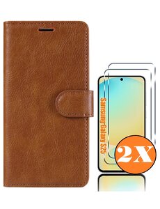 Ntech Hoesje geschikt voor Samsung Galaxy S25 bookcase Bruin