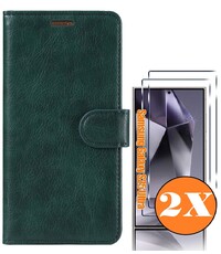 Ntech Hoesje geschikt voor Samsung Galaxy S25 Ultra bookcase Groen